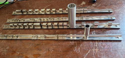 Rail om 1/2 en 1/4 doppen op te ruimen, Doe-het-zelf en Verbouw, Gereedschap | Handgereedschap, Zo goed als nieuw, Ophalen of Verzenden