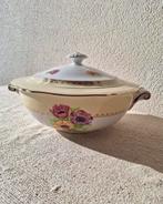 Geel pastel dekschaal serveerschaal en bak bloemen, Ophalen of Verzenden