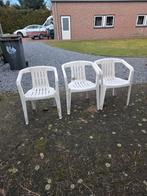 Drie stoelen te koop voor €10, Ophalen, Gebruikt, Plastic, Stapelbaar