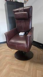 Prominent toscana accu sta op stoel relax fauteuil leer lend, Minder dan 75 cm, Leer, Ophalen of Verzenden, Zo goed als nieuw