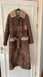 Vintage lammy lange jas 42 bruin patchwork, Ophalen of Verzenden, Zo goed als nieuw, Maat 42/44 (L), Bruin