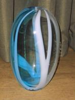 Prachtige grote glazen vaas NIEUW, Minder dan 50 cm, Nieuw, Glas, Blauw