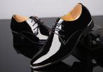 Zwarte lak heren schoenen mannen glimmende leren nette luxe, Verzenden, Nieuw, Zwart
