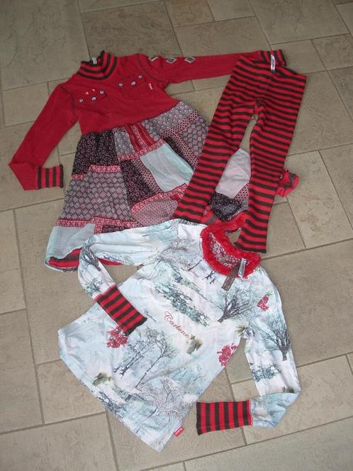 Carbone set maat 146-152 jurk - shirt en maillot jurk en top, Kinderen en Baby's, Kinderkleding | Maat 146, Gebruikt, Meisje, Setje