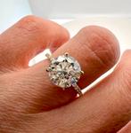 Geel gouden ring met diamant 3.23ct/ certificaat IGI/ nieuw!, Sieraden, Tassen en Uiterlijk, Ringen, Nieuw, Ophalen of Verzenden