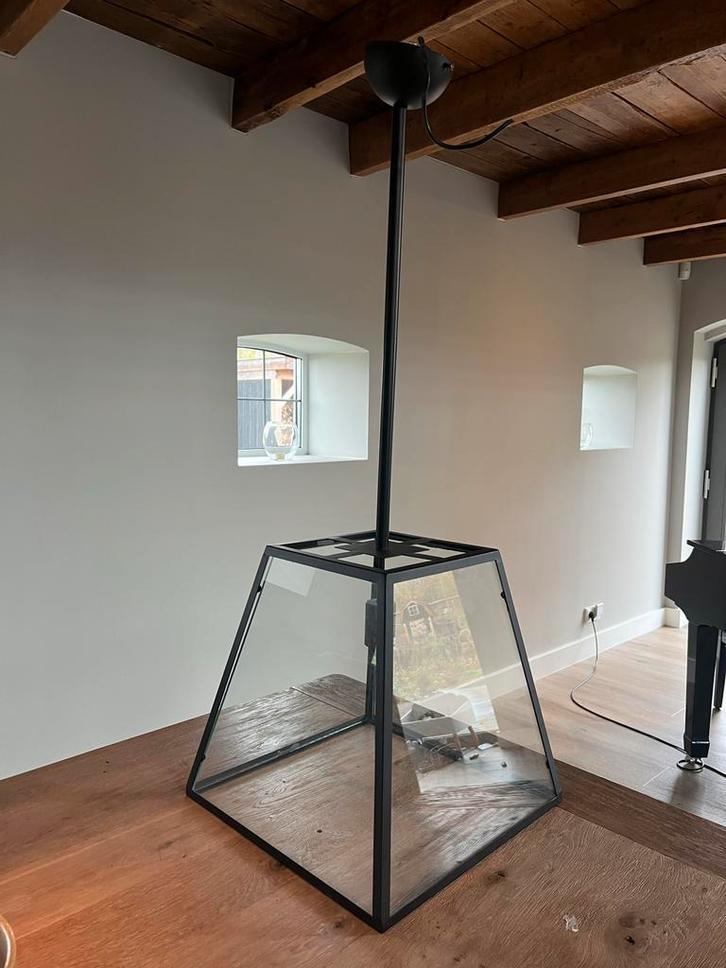 Meerdere Zwart Stalen Hanglampen, Huis en Inrichting, Lampen | Hanglampen, Zo goed als nieuw, Minder dan 50 cm, Metaal, Ophalen