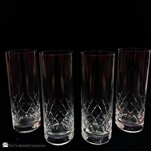 Zuiver kristal longdrink glazen (4), Antiek en Kunst, Antiek | Glas en Kristal, Ophalen of Verzenden