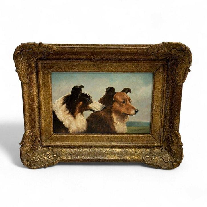 Toegeschreven aan Jacob Jansma (1893-1972) - twee honden, Antiek en Kunst, Kunst | Schilderijen | Klassiek, Ophalen of Verzenden