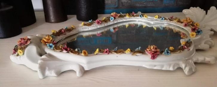 Capodimonte spiegel style barok rococo engel porselein, Antiek en Kunst, Curiosa en Brocante, Ophalen of Verzenden