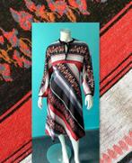 Vintage originele jaren 70 jurk zwart/rood maat 40, Maat 38/40 (M), Verzenden, Vintage, Knielengte