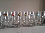 Serie bierglazen op voet Europa 1992 met vlaggen, Ophalen of Verzenden, Zo goed als nieuw, Glas of Glazen, Overige merken