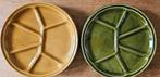 Vintage France BBQ 6x borden oker & mosgroen mix&match, Verzenden, Zo goed als nieuw, Brander