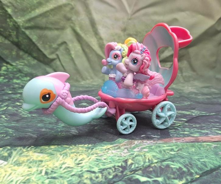 My Little Pony zeemeermin set met dolfijnkoets, Kinderen en Baby's, Speelgoed | My Little Pony, Gebruikt, Ophalen of Verzenden