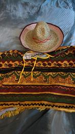 Sombrero en Poncho mexicaanse outfit carnaval, Kleding | Heren, Carnavalskleding en Feestkleding, Nieuw, Ophalen of Verzenden