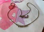 Vintage zilverkleur strass rhinestones ketting collier boho, Overige materialen, Met strass, Ophalen of Verzenden, Zo goed als nieuw