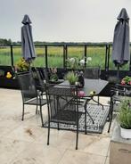 Tuinset royal garden  met glazen tafel en 4 stoelen ., Tuin en Terras, Tuinsets en Loungesets, Ophalen of Verzenden, Zo goed als nieuw