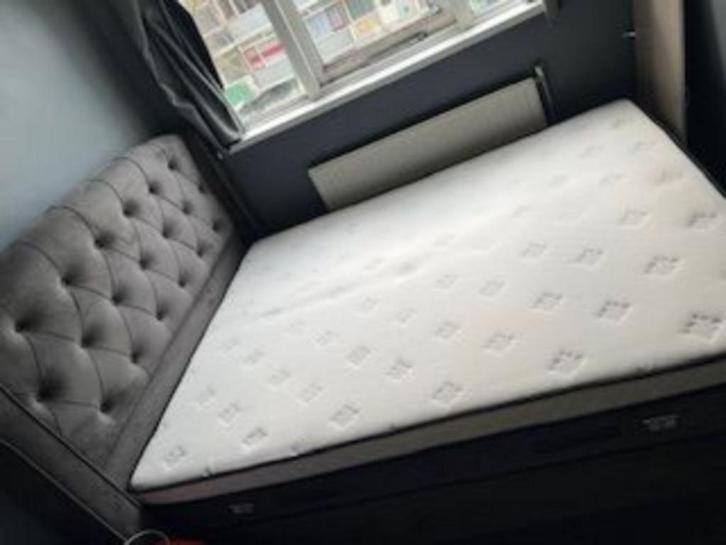 2 persoonsbed adv lezen, Huis en Inrichting, Slaapkamer | Bedden, Zo goed als nieuw, Tweepersoons, 160 cm, 200 cm, Metaal, Grijs
