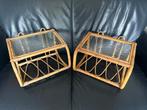 Vintage Rotan Zwevende Nachtkastjes, Ophalen of Verzenden, Zo goed als nieuw, Minder dan 45 cm