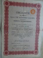 Obligatie t.l.v. Gemeente Tietjerksteradeel. BERGUM 1921, Ophalen of Verzenden, 1920 tot 1950, Aandeel