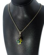 Venetiaans glas bol 14k gouden fraaie ketting hanger dames, Ophalen of Verzenden, Zo goed als nieuw, Met edelsteen, Info@voordeelsieraden.nl