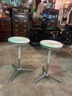2 vintage designkrukken kruk krukken stool  industrieel, 60 tot 90 cm, Gebruikt, Ophalen of Verzenden, In hoogte verstelbaar