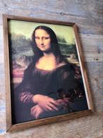 Mona Lisa in houten lijst naar schilderij Leonardo da Vinci, Huis en Inrichting, Woonaccessoires | Schilderijen, Tekeningen en Foto's