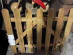 Hekwerk balken, hekje en groen hekgaas, Tuin en Terras, Ophalen, Gebruikt, Hout, Gaashekwerk