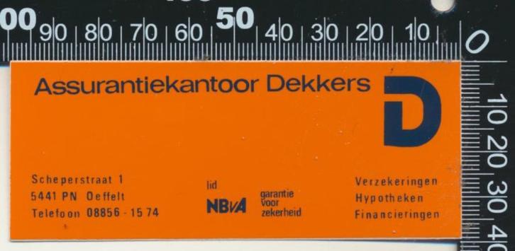Sticker: Assurantiekantoor Derks - Oeffelt (1), Verzamelen, Stickers, Zo goed als nieuw, Bedrijf of Vereniging, Ophalen of Verzenden