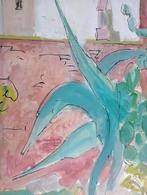 Aquarel jaren 50/70 tuin en huizen, Verzenden