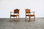 brutalist eetkamerstoelen | vintage stoelen | Deens, Hout, Gebruikt, Twee, .