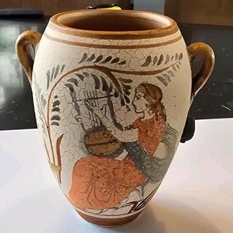 Grieks handgemaakt vaasje, Antiek en Kunst, Antiek | Vazen, Ophalen of Verzenden
