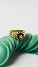 VNTG atelier - Vintage goud 9 karaat gouden ring saffier, Ophalen of Verzenden, Met edelsteen, Dame, Goud