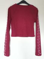 bordeaux rode crop top longsleeve maat XS, Maat 34 (XS) of kleiner, Divided, Ophalen of Verzenden, Lange mouw