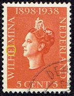 Nederland 1938, regeringsjubileum, 5 cent, plaatfout., Verzenden, T/m 1940, Gestempeld
