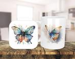Vlinders Set onderzetter + mok, Huis en Inrichting, Keuken | Servies, Ophalen of Verzenden, Nieuw, Overige stijlen, Kop(pen) en/of Schotel(s)