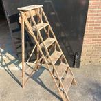 Trap oud Franse houten brocante decoratietrap schilderstrap, Ophalen