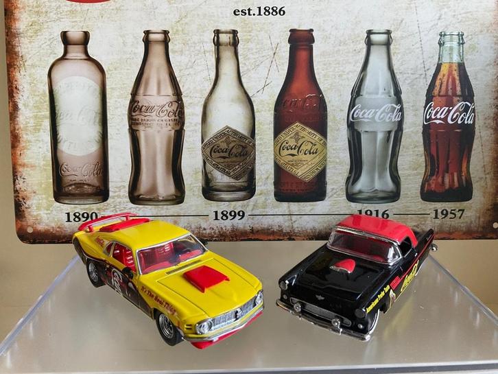 Matchbox Collectible Ford Mustang +Thunderbird Coca Cola mbc, Hobby en Vrije tijd, Modelauto's | 1:43, Zo goed als nieuw, Auto