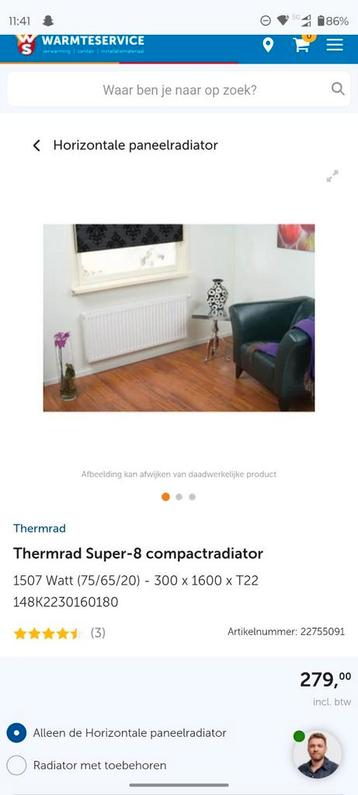 Thermrad Super-8 compactradiator -horizontale paneelradiator beschikbaar voor biedingen