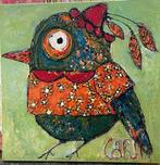 Vrolijk Abstract Vogel Schilderij - Carin Art, Ophalen
