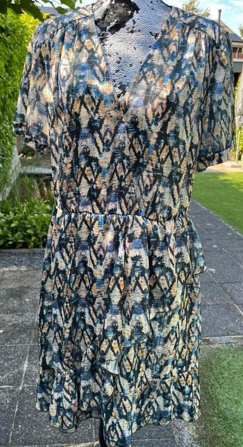 DANTE6 zo goed als NW jurkje beige blauw goud mt5 mt(38/40), Kleding | Dames, Jurken, Zo goed als nieuw, Maat 38/40 (M), Blauw