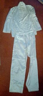Wit satijnen dames PYAMA Mt. M 40/42, met fraaie gele streep, Kleding | Dames, Pyjama's, Ophalen of Verzenden, Zo goed als nieuw