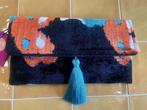 Ikat clutch zwart, oranje, turquoise, Sieraden, Tassen en Uiterlijk, Ophalen of Verzenden, Nieuw, Zwart, Avondtasje