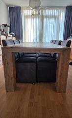 Massief houten tafel. 8persoons., Ophalen, Gebruikt, 100 tot 150 cm, 200 cm of meer