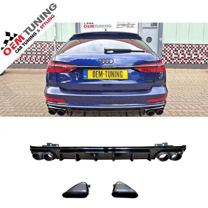 AUDI S6 A6 C8 Diffuser | zwart | 2018 - 2025 | sline |, Auto diversen, Tuning en Styling, Ophalen of Verzenden