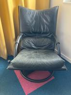 Rolf benz leren stoel fauteuil jaren 80, Huis en Inrichting, Fauteuils, Ophalen, Gebruikt, Jaren 80, 75 tot 100 cm