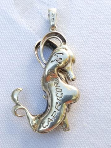 zilveren HANGER 5,2 cm met een fabeldier ((capricornio) beschikbaar voor biedingen