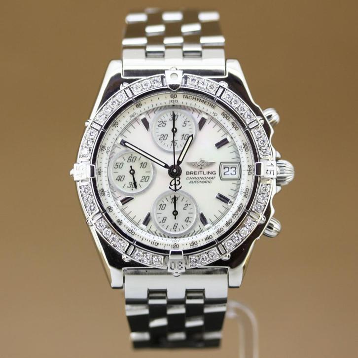 Breitling Chronomat GT Diamonds MOP, Sieraden, Tassen en Uiterlijk, Horloges | Heren, Gebruikt, Polshorloge, Breitling, Staal
