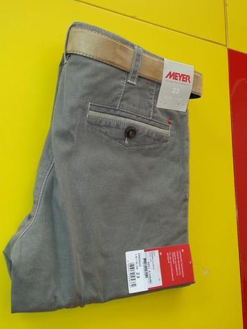 Nieuw MEYER broek met bijpassende riem en kaki kleur maat 32 beschikbaar voor biedingen