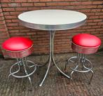 FIFTIES SIXTIES AMERIKAANSE BEL AIR BARKRUKKEN MET BARTAFEL, Huis en Inrichting, Barkrukken, Ophalen, 60 tot 90 cm, Met voetsteun