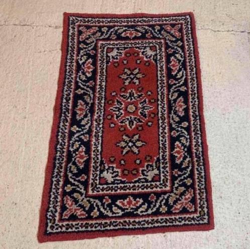 Vintage handgeknoopt wollen vloerkleed jaren 60 112/70, Huis en Inrichting, Stoffering | Tapijten en Kleden, Gebruikt, Rechthoekig